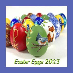 hand-painted wooden easter eggs 2023